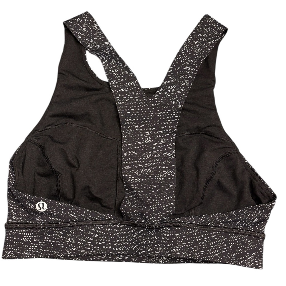 lululemon athletica Black and Gray Patterned Sports Bra